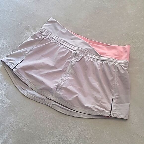 Lululemon Size 6 Gray Pink Run Speed Skort Built In Shorts Active Athleisure - Picture 2 of 16